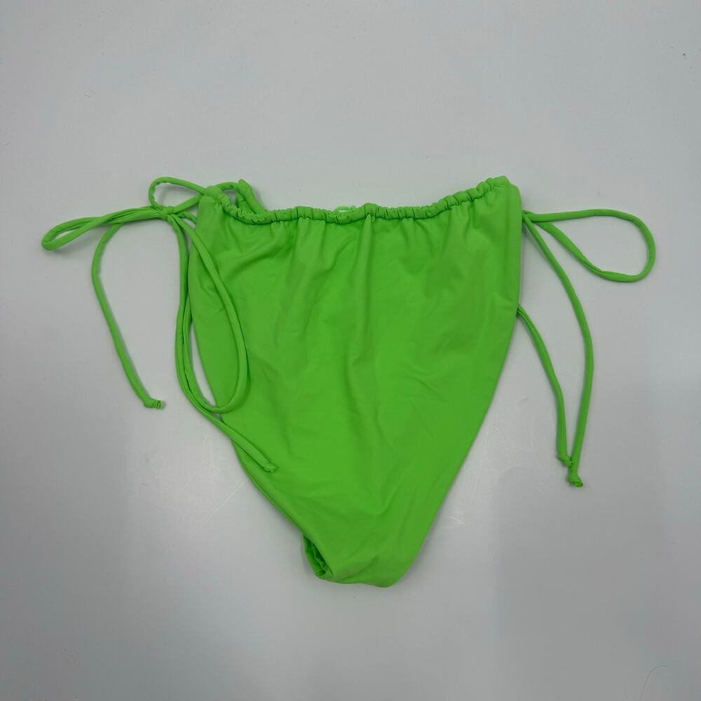 Good American Bikini Bottom Size XL Tiny Ties NWOT Neon Green High Cut Swim NEW - Picture 2 of 14